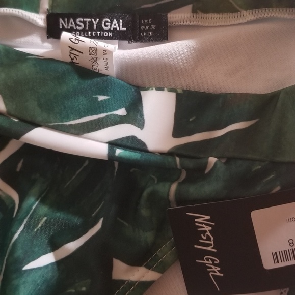 NEW Nasty Gal tropical High Waist Bandeau Bikini - Picture 3 of 4